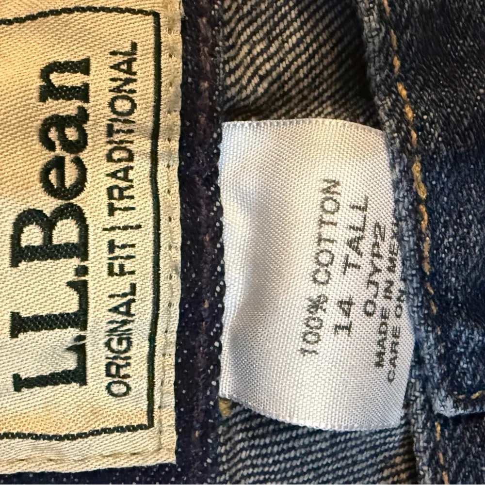 L.L. Bean Women's 14 Tall Jeans Original Fit Traditional Blue Denim 100% Cotton - Picture 2 of 10
